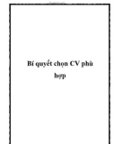 Bí quyết chọn CV phù hợp