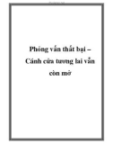 Phỏng vấn thất bại – Cánh cửa tương lai vẫn còn mở