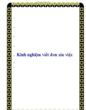 Kinh nghiệm viết đơn xin việc