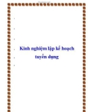 Kinh nghiệm lập kế hoạch tuyển dụng