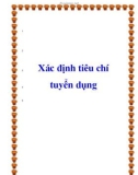 Xác định tiêu chí tuyển dụng