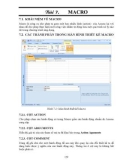 GIÁO TRÌNH LẬP TRÌNH QUẢN LÝ VỚI MICROSOFT OFFIC ACCESS - BÀI 7 KHÁI NIỆM VỀ MACRO