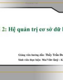 Bài giảng - Bài 2: Hệ quản trị cơ sở dữ liệu