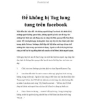 Để không bị tag lung tung trên fac