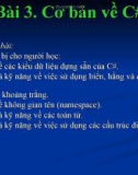 Bài 3: Cơ bản về C#