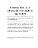 chrome: xem và tải album ảnh trên fac tiện lợi hơn