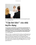 'Câu hỏi khó' của nhà tuyển dụng