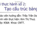 Bài thực hành số 2 về Tạo cấu trúc bảng