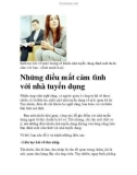 Những điều mất cảm tình với nhà tuyển dụng