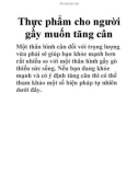 Thực phẩm cho người gầy muốn tăng cân