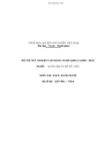 Đề thi tốt nghiệp cao đẳng nghề khóa 3 (2009-2012) - Nghề: Quản trị cơ sở dữ liệu - Môn thi: Thực hành nghề - Mã đề thi: QTCSDL-TH14