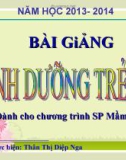 Bài giảng Dinh dưỡng trẻ em - Chương 3: Dinh dưỡng trẻ em từ 1 tới 6 tuổi