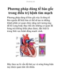 Phương pháp dùng tế bào gốc trong điều trị bệnh tim mạch