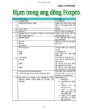 Hàm ứng dụng trong Foxpro