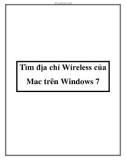 Tìm địa chỉ Wireless của Mac trên Windows 7