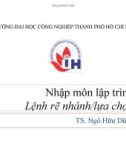 Bài giảng Nhập môn lập trình: Bài 3 - TS. Ngô Hữu Dũng