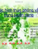 Các hình thức phỏng vấn trong tuyển dụng