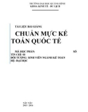 Tài liệu bài giảng Chuẩn mực kế toán quốc tế