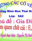 Bài giảng mầm non - Làm quen chữ cái E, Ê