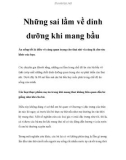 Những sai lầm về dinh dưỡng khi mang bầu