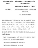 KỲ THI KSCL THI ĐẠI HỌC NĂM 2011 LẦN THỨ 1 ĐỀ THI MÔN: HOÁ HỌC Mã đề 012 SỞ GD&ĐT VĨNH PHÚC