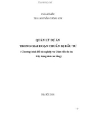 Quản lý dự án trong giai đoạn chuẩn bị đầu tư