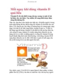 Mối nguy khi dùng vitamin D quá liều