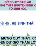 Giáo án điện tử sinh học: Sinh học lớp 12- Hệ sinh thái