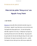 Ôn thi đại học môn văn – Phân tích tác phẩm Rừng xà nu của Nguyễn Trung Thành