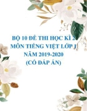 Bộ 10 đề thi học kì 2 môn Tiếng Việt lớp 1 năm 2019-2020 (có đáp án)