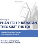 Bài giảng Lập và phân tích dự án cho kỹ sư (Project planning and analysis for engineers): Chương 4 - Nguyễn Ngọc Bình Phương