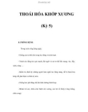 THOÁI HÓA KHỚP XƯƠNG (Kỳ 5)