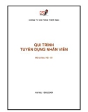 QUI TRÌNH TUYỂN DỤNG NHÂN VIÊN