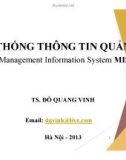 Bài giảng Hệ thống thông tin quản lý (Management Information System MIS)