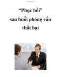 'Phục hồi' sau buổi phỏng vấn thất bại