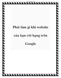 Phải làm gì khi website của bạn rớt hạng trên Google