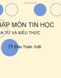 Bài giảng Nhập môn tin học: Toán tử và biểu thức - TS. Đào Nam Anh