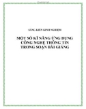 SKKN: Một số kĩ năng ứng dụng công nghệ thông tin trong soạn bài giảng