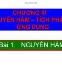 Bài giảng Giải tích 12 - Bài 1: Nguyên hàm