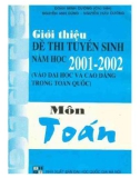 Ôn tập môn Toán - Giới thiệu đề thi tuyển sinh năm học 2001-2002: Phần 1