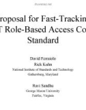 Proposal for Fast-TrackingNIST Role-Based Access Control Standard