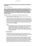 Kích hoạt và cấu hình Remote Desktop for Administration trong Windows Server 2003