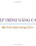 Bài giảng Lập trình nâng cao: Bài 2+3 - Trương Xuân Nam