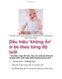 Dấu hiệu 'không ổn' ở bé theo từng độ tuổi