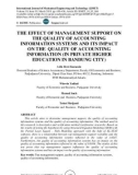 The effect of management support on the quality of accounting information systems and its impact on the quality of accounting information (in private higher education in Bandung city)