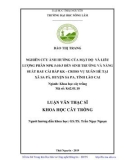 Luận văn Thạc sĩ Khoa học cây trồng: Nghiên cứu ảnh hưởng của mật độ và liều lượng phân NPK 5: 10: 3 đến sinh trưởng và năng suất rau cải bắp KK - cross vụ Xuân Hè tại xã Sa Pả, huyện Sa Pa, tỉnh Lào Cai