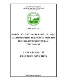 Luận văn Thạc sĩ Phát triển nông thôn: Nghiên cứu thực trạng và đề xuất một số giải pháp phát triển cây sa nhân tím trên địa bàn huyện Văn Bàn, tỉnh Lào Cai