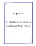 Luận văn đề tài: Các biện pháp hạn chế rủi ro trong hoạt động ngân hàng ở Việt nam