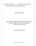 Luận văn Thạc sĩ Kinh tế: Các nhân tố ảnh hưởng đến cấu trúc vốn của các doanh nghiệp niêm yết trên thị trường chứng khoán Việt Nam