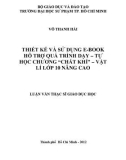 luận văn thạc sĩ giáo dục học: thiết kế và sử dụng hỗ trợ quá trình dạy – tự học chương “chất khí” – vật lí lớp 10 nâng cao